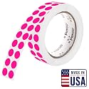 Perco Neon Pink Round Circle Dot Sticker 1/2-Inch Labels with Perforation for Easy Tear-Off, 3,000/Roll - Parties, Invitations for Highlights &amp; Decorative Accents, Strong Adhesive - Made in USA