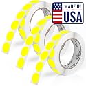Perco Neon Yellow Perforated Round Circle Dot Sticker 1-Inch Labels — 3 Rolls, 3,000 Stickers — Price Stickers, Notes &amp; Reminder Labels, High Visibility, Strong Adhesive—Made in USA