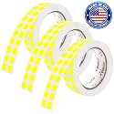 Perco Neon Yellow Perforated Round Circle Dot Sticker 1/2-Inch Labels — 3 Rolls, 9,000 Stickers—Planners, Events for Reminder Dots, to-Do Markers &amp; Alerts, Strong Adhesive—Made in USA