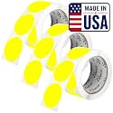Perco Neon Yellow Perforated Round Circle Dot Sticker 2-Inch Labels — 3 Rolls, 1,500 Stickers - Price Stickers, Notes, Alerts &amp; Warning Labels, High Visibility—Made in USA