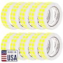 Perco Neon Yellow Perforated Round Circle Dot Sticker 1/2-Inch Labels — 10 Rolls, 30,000 Stickers—Planners, Events for Reminder Dots, to-Do Markers &amp; Alerts, Strong Adhesive—Made in USA