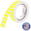 Perco Neon Yellow Round Circle Dot Sticker 1/2-Inch Labels with Perforation for Easy Tear-Off, 3,000/Roll—Planners, Events for Reminder Dots, to-Do Markers &amp; Alerts, Strong Adhesive—Made in USA