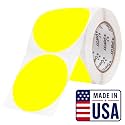 Perco Neon Yellow Round Circle Dot Sticker 4-Inch Labels with Easy-Tear Perforation, 400 Stickers per Roll - Price Signs, Alerts, Instructions &amp; Warning Labels, High Visibility - Made in USA
