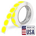 Perco Neon Yellow Round Circle Dot Sticker 1-Inch Labels with Easy-Tear Perforation—1,000 Stickers per Roll—Price Stickers, Notes &amp; Reminder Labels, High Visibility, Strong Adhesive—Made in USA