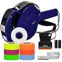 Perco Price Gun 1-Line Kit with 6 Multicolored Rolls, Clip & Ink Rollers
