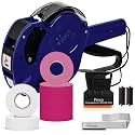 Perco Price Gun 1-Line Kit with 2 White 4 Pink Rolls, Clip & Ink Rollers
