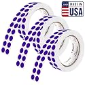 Perco Purple Perforated Round Circle Dot Sticker 1/2-Inch Labels — 3 Rolls, 9,000 Stickers - Parties, Scrapbooks for Category Coding, Crafts &amp; Creative Organization, Strong Adhesive - Made in USA