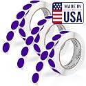 Perco Purple Perforated Round Circle Dot Sticker 1-Inch Labels — 3 Rolls, 3,000 Stickers - Category Labels, Classroom Use &amp; Creative Organization, Strong Adhesive - Made in USA