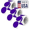 Perco Purple Perforated Round Circle Dot Sticker 3-Inch Labels — 3 Rolls, 1,500 Stickers - Creative Branding, Category Labels &amp; Themed Packaging - Made in USA