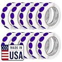 Perco Purple Perforated Round Circle Dot Sticker 1-Inch Labels — 10 Rolls, 10,000 Stickers - Category Labels, Classroom Use &amp; Creative Organization, Strong Adhesive - Made in USA