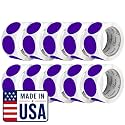Perco Purple Perforated Round Circle Dot Sticker 2-Inch Labels — 10 Rolls, 5,000 Stickers - Creative Branding, Category Labels &amp; Themed Packaging - Made in USA