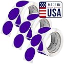 Perco Purple Perforated Round Circle Dot Sticker 2-Inch Labels — 3 Rolls, 1,500 Stickers - Creative Branding, Category Labels &amp; Themed Packaging - Made in USA