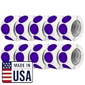 Perco Purple Perforated Round Circle Dot Sticker 3-Inch Labels — 10 Rolls, 5,000 Stickers - Creative Branding, Category Labels &amp; Themed Packaging - Made in USA