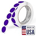 Perco Purple Round Circle Dot Sticker 1-Inch Labels with Perforation for Easy Tear-Off, 1,000 Stickers per Roll - Category Labels, Classroom Use &amp; Creative Organization, Strong Adhesive - Made in USA