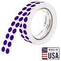 Perco Purple Round Circle Dot Sticker 1/2-Inch Labels with Easy-Tear Perforation, 3,000/Roll - Parties, Scrapbooks for Category Coding, Crafts &amp; Creative Organization, Strong Adhesive - Made in USA