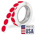 Perco Red Round Circle Dot Sticker 1-Inch Labels with Perforation for Easy Tear-Off, 1,000 Stickers per Roll - Sale, Discount &amp; Urgent Labels for Pricing &amp; Alerts, Strong Adhesive - Made in USA