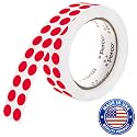 Perco Red Round Circle Dot Sticker 1/2-Inch Labels with Easy-Tear Perforation, 3,000/Roll - Events, Sales for Alert Dots, Urgent Marking &amp; Attention Labels, Strong Adhesive - Made in USA
