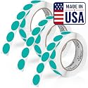 Perco Teal Perforated Round Circle Dot Sticker 1-Inch Labels — 3 Rolls, 3,000 Stickers - Planner Stickers, Office Organization &amp; Modern Labeling, Strong Adhesive - Made in USA