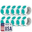 Perco Teal Perforated Round Circle Dot Sticker 2-Inch Labels — 10 Rolls, 5,000 Stickers - Product Labels, Planner Stickers &amp; Modern Organization - Made in USA
