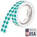Perco Teal Round Circle Dot Sticker 1/2-Inch Labels with Easy-Tear Perforation, 3,000/Roll - Planners, Invitations for Aesthetic Coding, Modern Organization &amp; Labeling, Strong Adhesive - Made in USA