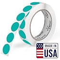 Perco Teal Round Circle Dot Sticker 1-Inch Labels with Perforation for Easy Tear-Off, 1,000 Stickers per Roll - Planner Stickers, Office Organization &amp; Modern Labeling, Strong Adhesive - Made in USA