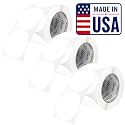 Perco White Perforated Round Circle Dot Sticker 3-Inch Labels — 3 Rolls, 1,500 Stickers - Printable Labels for Logos, Pricing, Instructions &amp; Product Info - Made in USA
