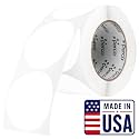 Perco White Round Circle Dot Sticker 3-Inch Labels with Perforation for Easy Tear-Off, 500 Stickers per Roll - Printable Labels for Logos, Pricing, Instructions &amp; Product Info - Made in USA