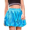 Perfashion Girls Bubble Skirt Metallic Puff Balloon Cute Mini Skorts Dance Outfits with Shorts 4-13Y