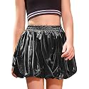 Perfashion Girls Bubble Skirt Metallic Puff Balloon Cute Mini Skorts Dance Outfits with Shorts 4-13Y