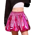 Perfashion Girls Bubble Skirt Metallic Puff Balloon Cute Mini Skorts Dance Outfits with Shorts 4-13Y