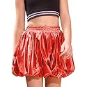 Perfashion Girls Bubble Skirt Metallic Puff Balloon Cute Mini Skorts Dance Outfits with Shorts 4-13Y