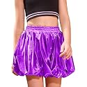 Perfashion Girls Bubble Skirt Metallic Puff Balloon Cute Mini Skorts Dance Outfits with Shorts 4-13Y