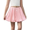 Perfashion Girls Bubble Skirt Metallic Puff Balloon Cute Mini Skorts Dance Outfits with Shorts 4-13Y