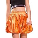 Perfashion Girls Bubble Skirt Metallic Puff Balloon Cute Mini Skorts Dance Outfits with Shorts 4-13Y