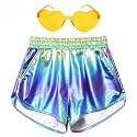 Perfashion Girls Metallic Shorts Shiny Hot Short Sparkly Party Pants &amp;Sunglasses