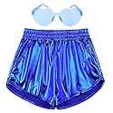 Perfashion Girls Metallic Shorts Shiny Hot Short Sparkly Party Pants &amp;Sunglasses