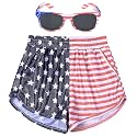 Perfashion Girls Metallic Shorts Shiny Hot Short Sparkly Party Pants &amp;Sunglasses