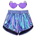 Perfashion Girls Metallic Shorts Shiny Hot Short Sparkly Party Pants &amp;Sunglasses