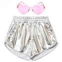 Perfashion Girls Metallic Shorts Shiny Hot Short Sparkly Party Pants &amp;Sunglasses