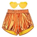Perfashion Girls Metallic Shorts Shiny Hot Short Sparkly Party Pants &amp;Sunglasses