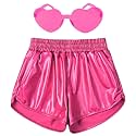 Perfashion Girls Metallic Shorts Shiny Hot Short Sparkly Party Pants &amp;Sunglasses