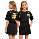 Perfashion Girls Summer 2 Piece Outfits 80s 90s Tracksuit Windbreaker &amp; Short Sets Hip Hop Dance 4-13Y