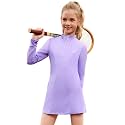 Perfashion Girls Tennis Dress 1/4 Zip Golf Outfit Built-in Bra & Shorts Pickleball Athletic Dress Workout Pockets 4-13Y