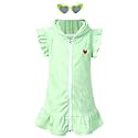 Perfashion Swimwear Cover Up for Girls Terry Swim Cover Ups Hooded Kids Zip-up Cover-ups