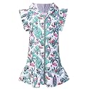 Perfashion Swimwear Cover Up for Girls Terry Swim Cover Ups Hooded Kids Zip-up Cover-ups