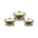 PERFECT Home & Kitchen Mini Enamel Casserole Set with Lid | Enameled StockPot & Biryani Pot | All Cooktops Compatible | Kitchen Gift Pack Set of Mini Casseroles for Cooking, Reheating, Serving and Storing(Set of 3), R