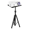 Portable Tripod Floor Stand for Projector, Speaker & Laptop with Anti-Skid Pad & Grip Belt Size: 2.6 Feet to 5 Feet (Black)