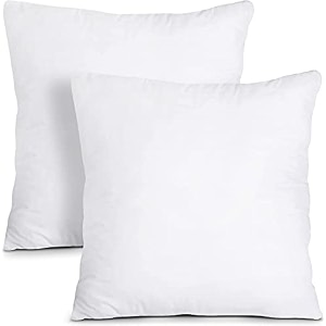 perfect sleeper 12x12 inch set of 2 plain white throw pillow insert - cozy and soft sofa microfiber fill cushion for stylish home decor - white