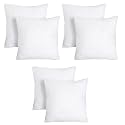 Perfect Sleeper 12x12 Inch Set of 6 Plain White Throw Pillow Insert - Cozy and Soft Sofa Microfiber Fill Cushion for Stylish Home Decor - White