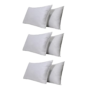 perfect sleeper 16x24 inches bed pillows for sleeping standard size 6 pack hypoallergenic pillow for side and back sleeper soft hotel pillows set of 6 microfiber pillow-white